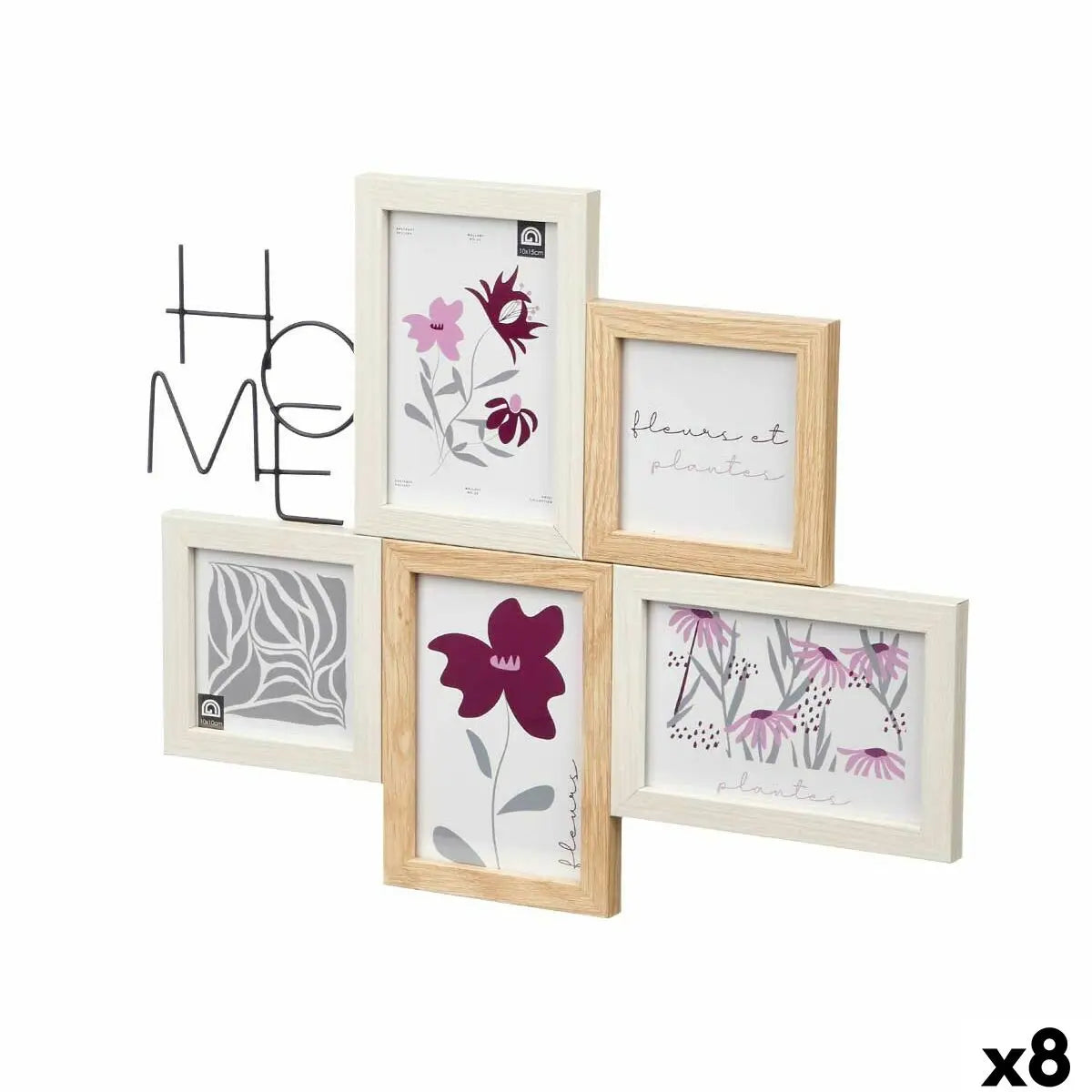 Cadre photo GiftDecor 411408K Naturel Métal Bois MDF (8 Unités) Mamm