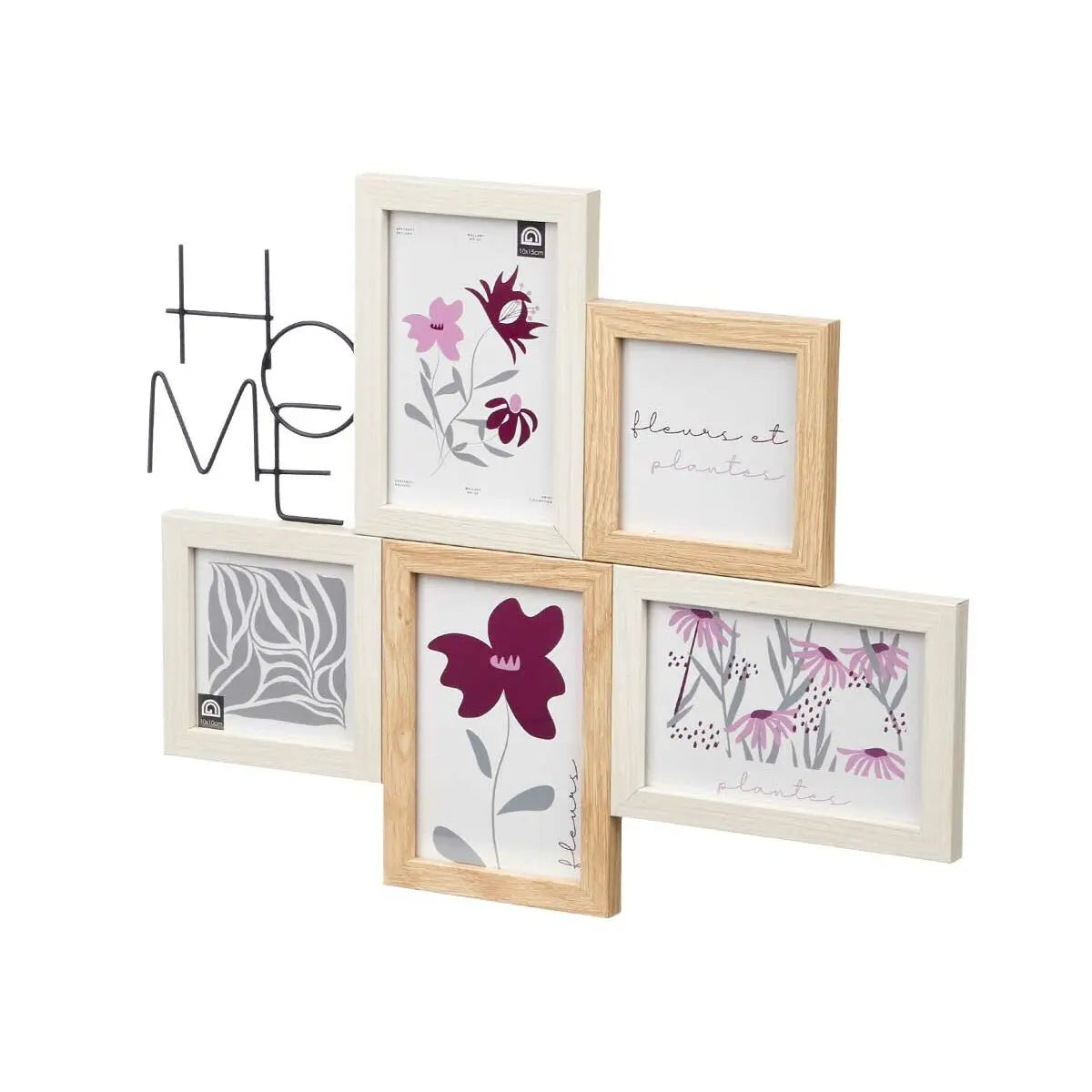 Cadre photo GiftDecor 411408K Naturel Métal Bois MDF (8 Unités) Mamm