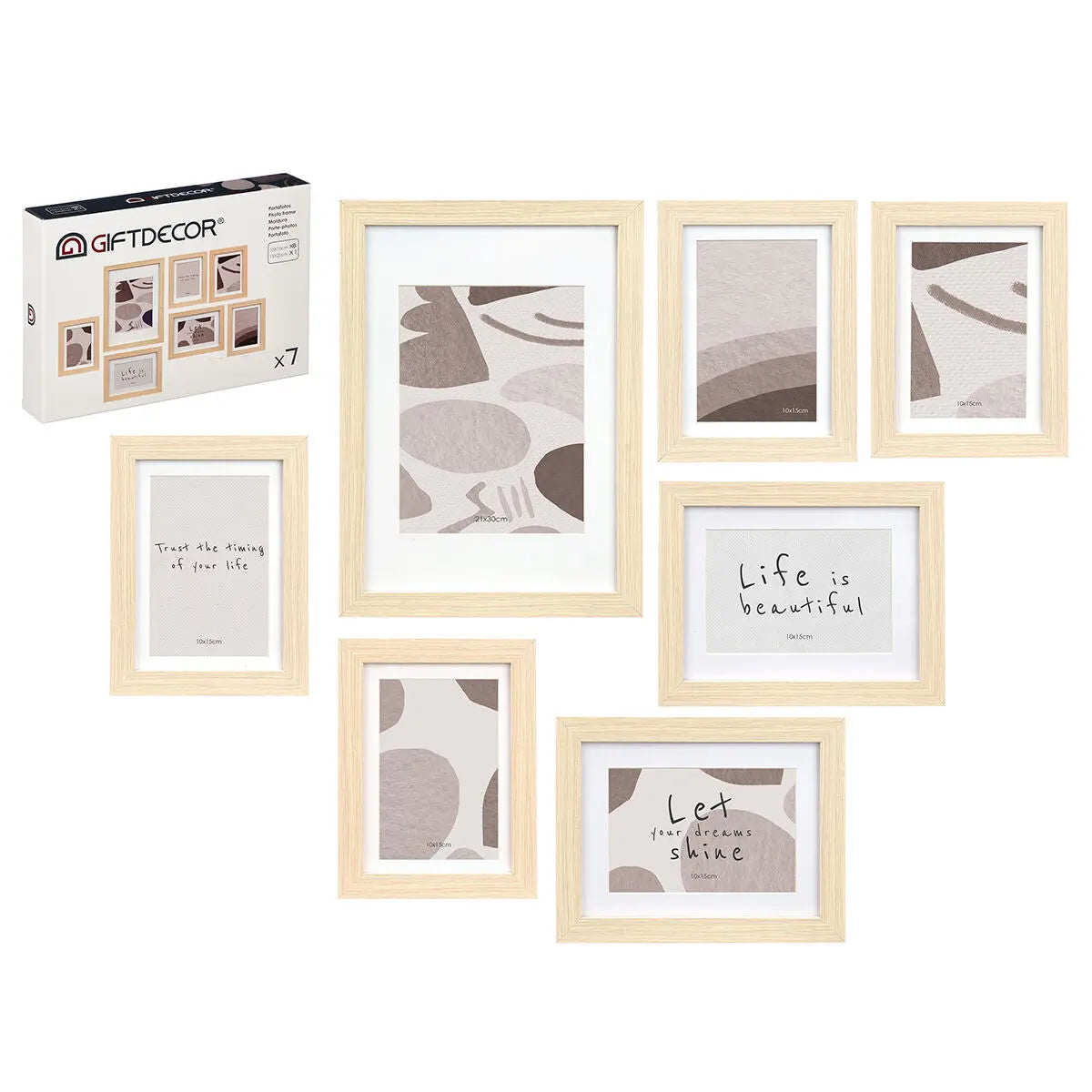 Cadre photo GiftDecor SF5014-7 Naturel Bois MDF Bois d'eucalyptus (6 Unités) Mamm