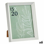 Cadre photo GiftDecor WPC0235MG-3-WH Blanc verre Plastique (6 Unités) Mamm