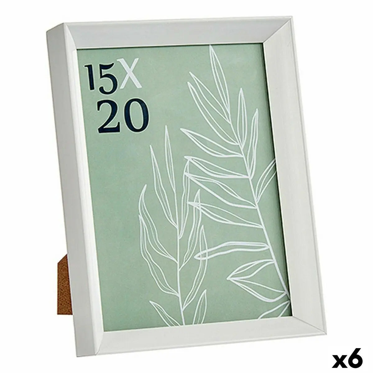 Cadre photo GiftDecor WPC0235MG-3-WH Blanc verre Plastique (6 Unités) Mamm