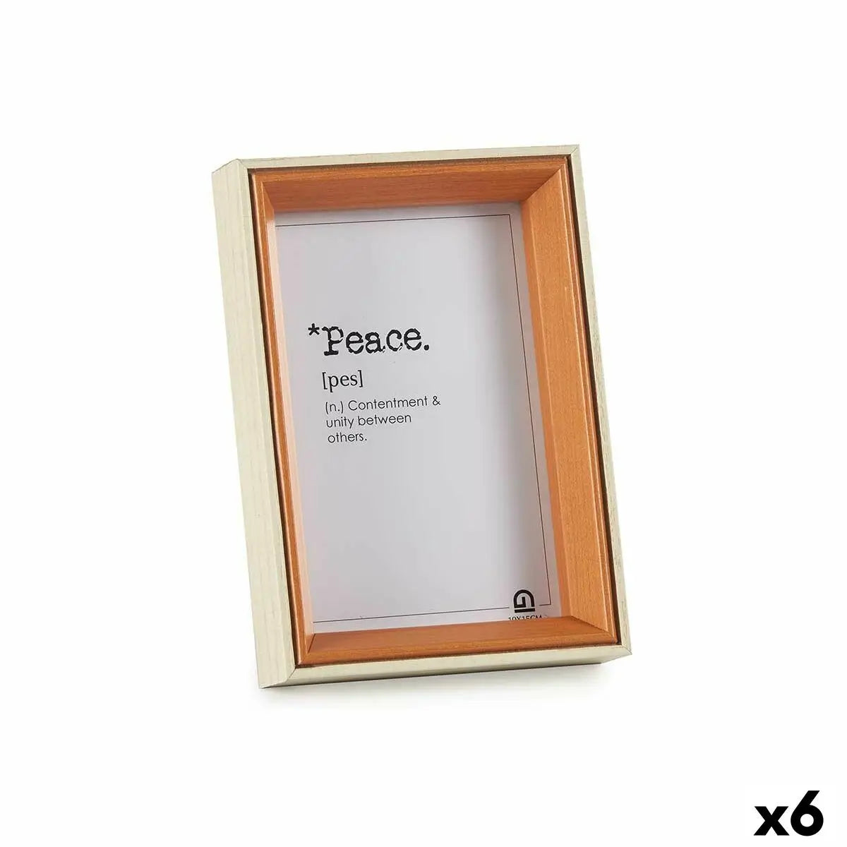 Cadre photo Verre Marron Blanc Bois MDF (12 x 17 x 3 cm) (6 Unités) Mamm