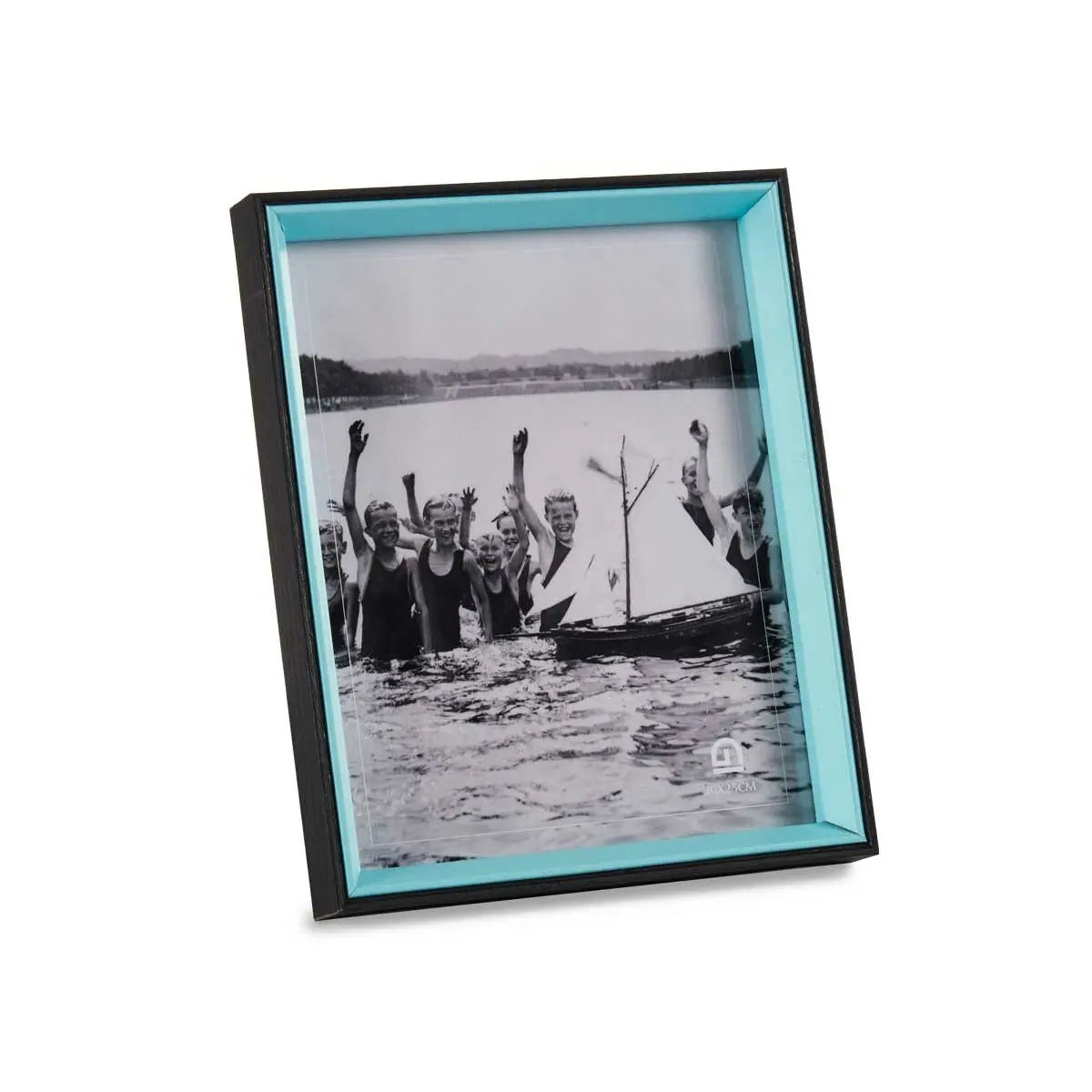 Cadre photo Verre Noir Bleu Bois MDF (6 Unités) (3 x 27 x 22 cm) Mamm