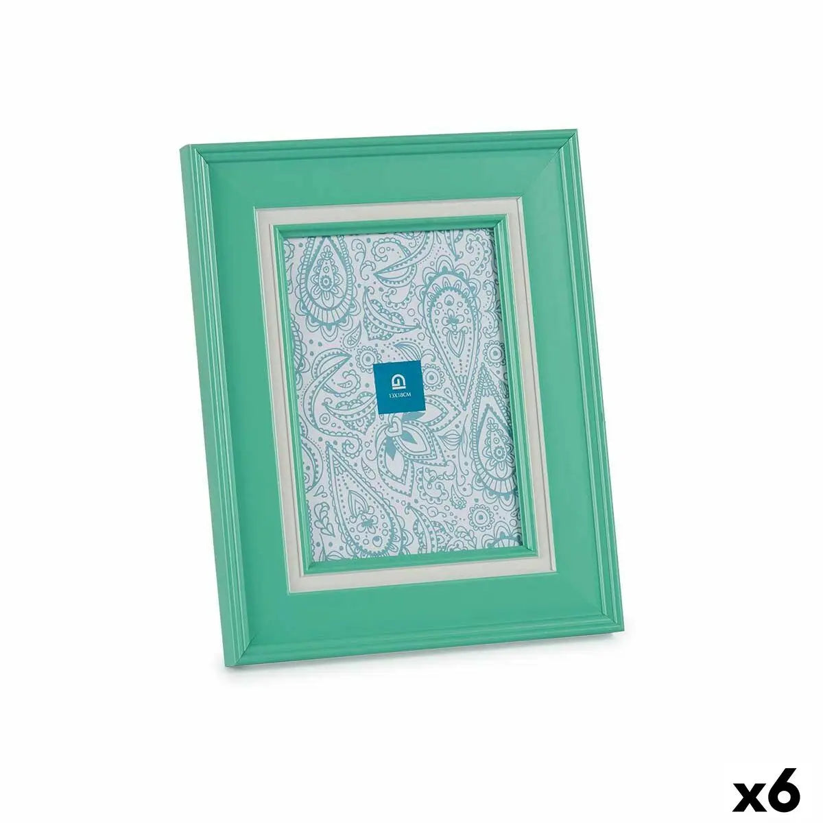 Cadre photo Verre Vert Plastique (6 Unités) (2 x 26 x 21 cm) Mamm