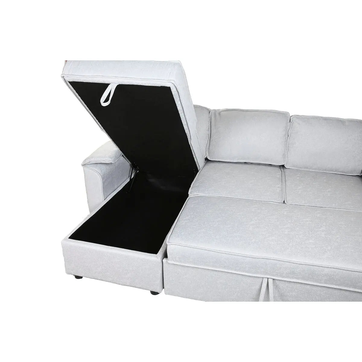 Canapé Convertible Home ESPRIT Gris clair Moderne 220 x 153 x 88 cm Bigbuy