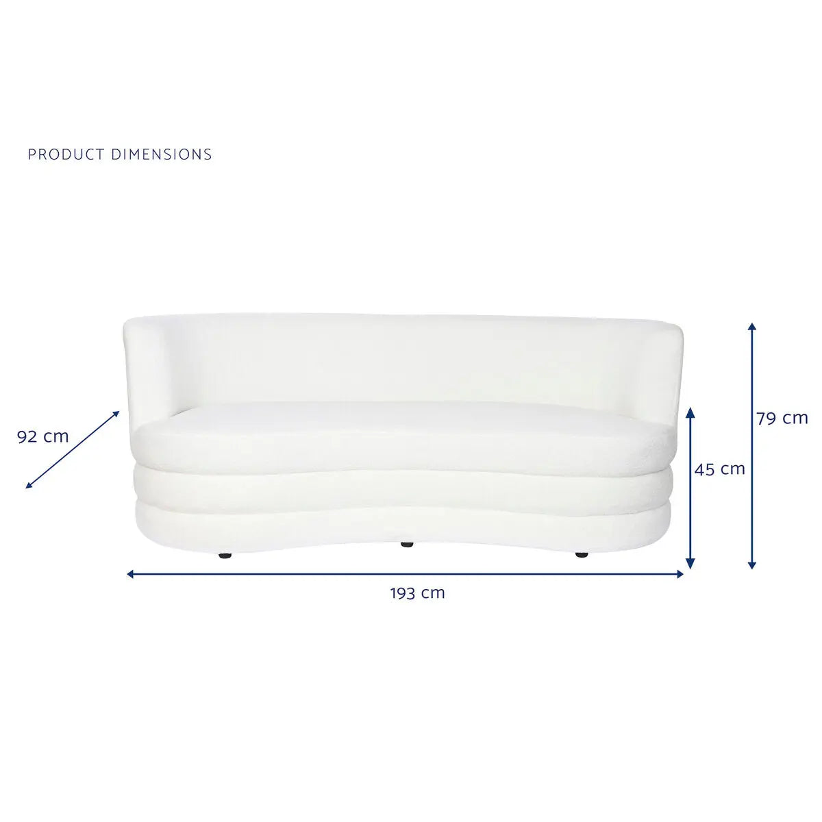 Canapé DKD Home Decor Blanc 193 x 92 x 79 cm Bigbuy