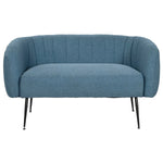 Canapé DKD Home Decor Bleu Noir Mousse Bois Métal Velours Scandi 129 x 75 x 73 cm Bigbuy