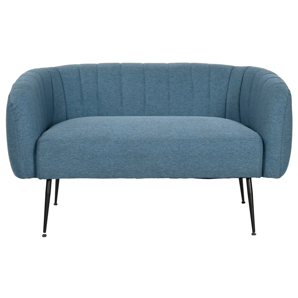 Canapé DKD Home Decor Bleu Noir Mousse Bois Métal Velours Scandi 129 x 75 x 73 cm Bigbuy