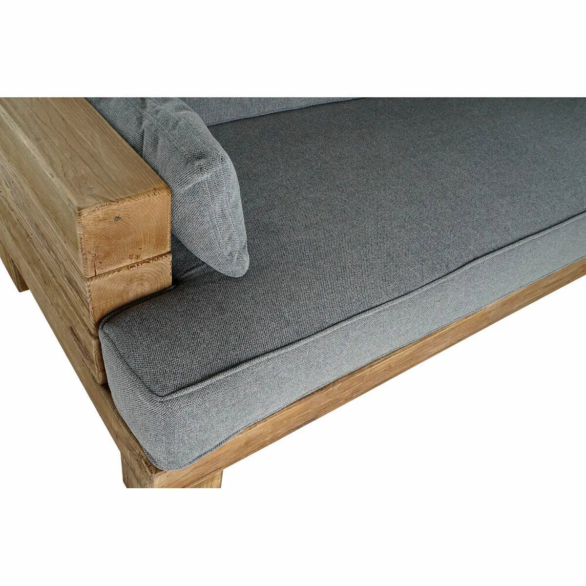 Canapé DKD Home Decor Naturel Gris Polyester Aluminium Bois Recyclé (224 x 95 x 82 cm) Bigbuy