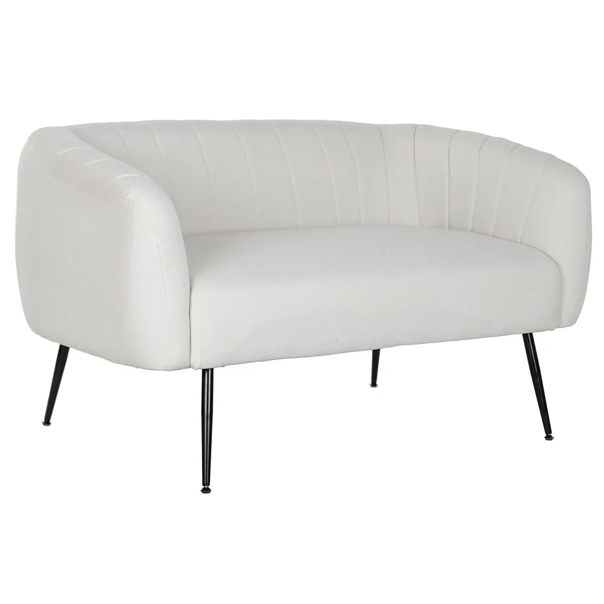 Canapé DKD Home Decor Noir Greige Mousse Bois Métal Velours Scandi 129 x 75 x 73 cm Bigbuy