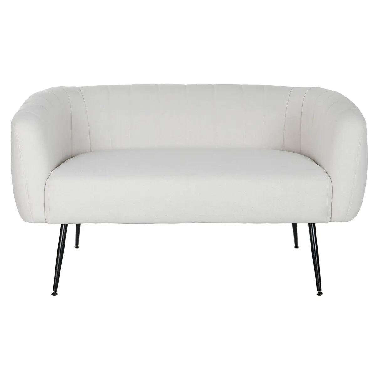 Canapé DKD Home Decor Noir Greige Mousse Bois Métal Velours Scandi 129 x 75 x 73 cm Bigbuy