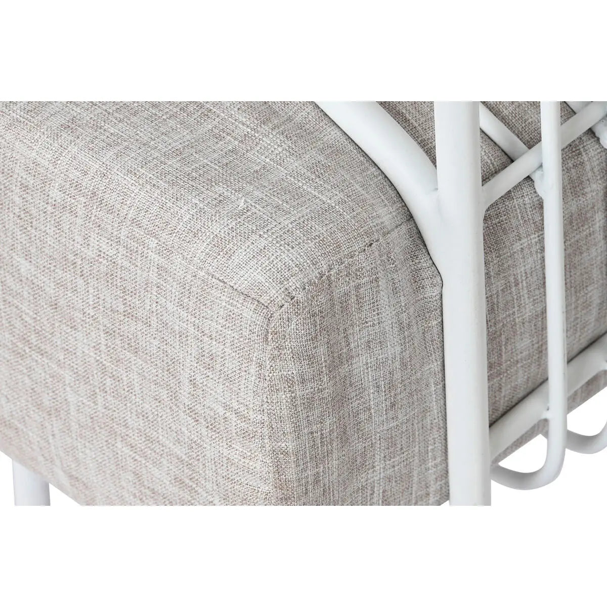 Canapé Home ESPRIT Blanc Beige Métal 180 x 66 x 66 cm Bigbuy