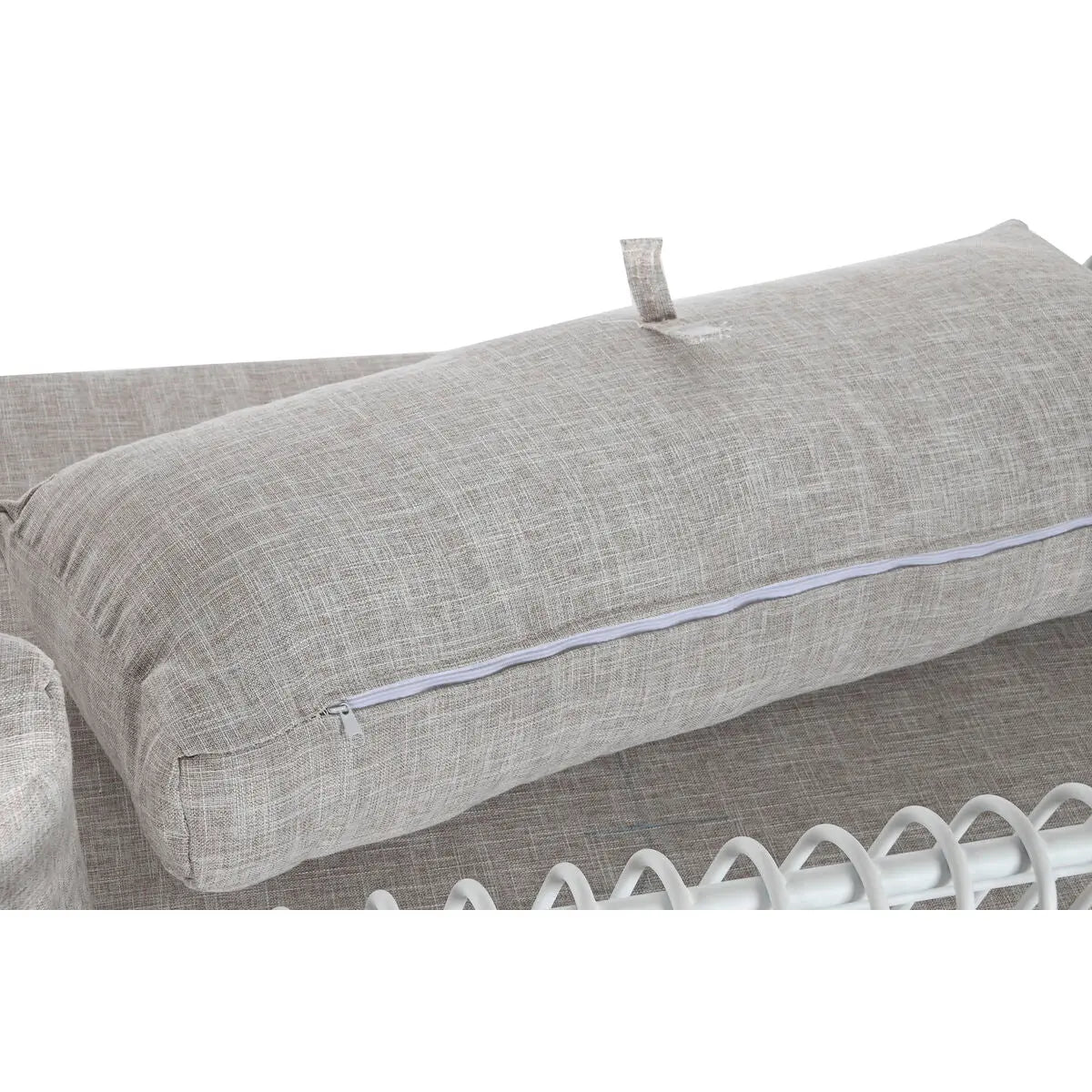 Canapé Home ESPRIT Blanc Beige Métal 180 x 66 x 66 cm Bigbuy