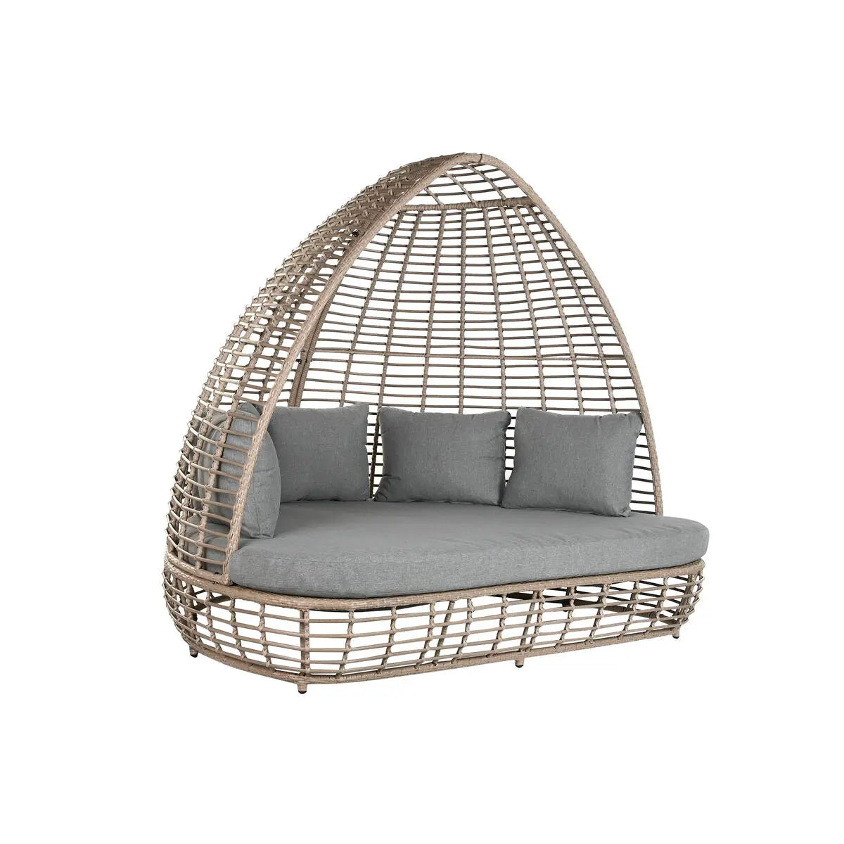 Canapé de jardin Home ESPRIT Gris foncé 198 x 168 x 168 cm Bigbuy