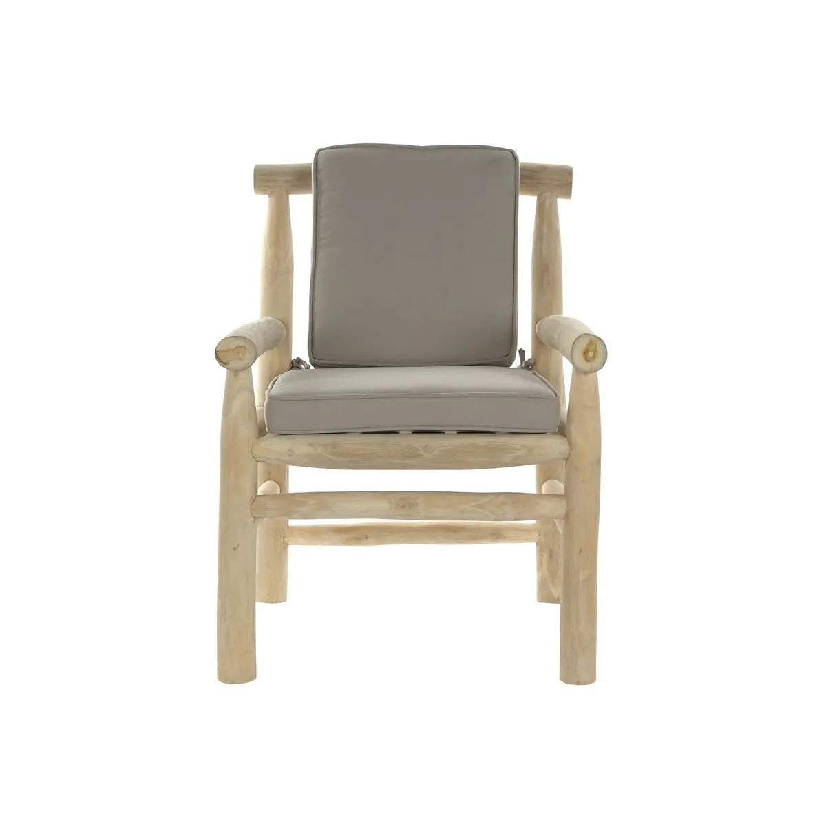 Chaise de jardin DKD Home Decor Naturel Gris clair Teck 65 x 80 x 92 cm Bigbuy