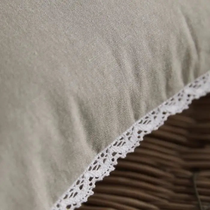 Coussin - TODAY - CHARME - Chambray x Dentelle Berenice - 40 x 40 cm Mamm