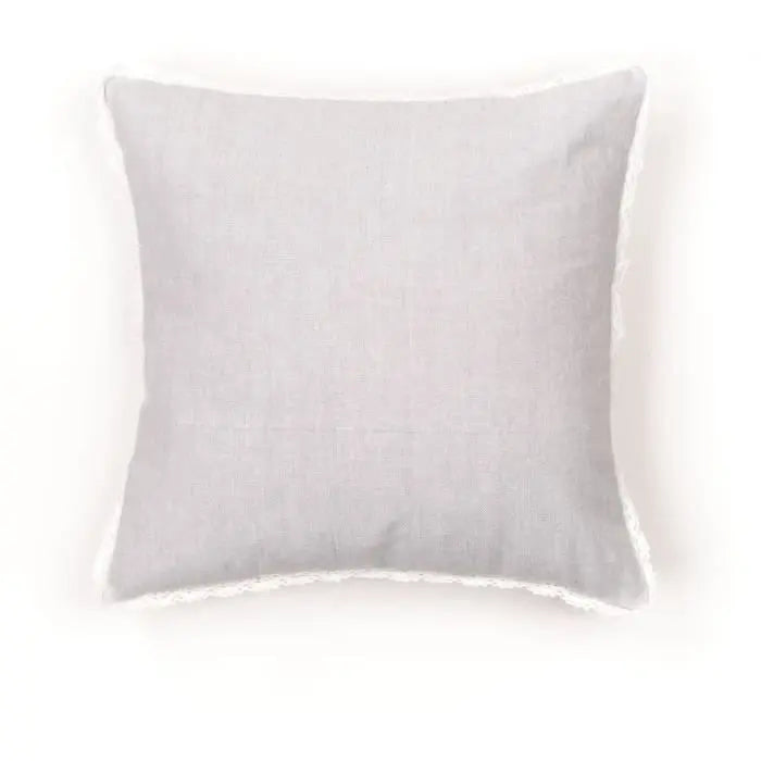 Coussin - TODAY - CHARME - Chambray x Dentelle Capucine - 40 x 40 cm Mamm