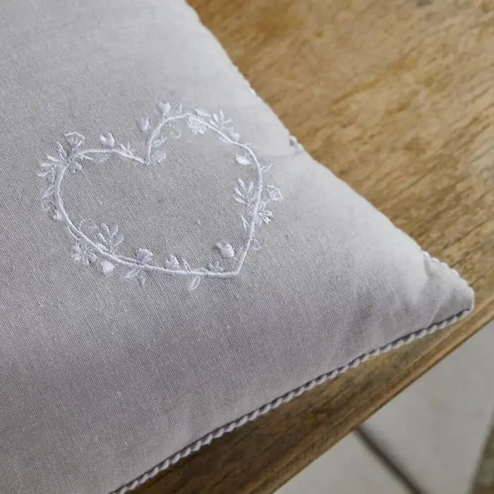 Coussin - TODAY - CHARME - Chambray x Petite broderie Constance - 40 x 40 cm Octopia