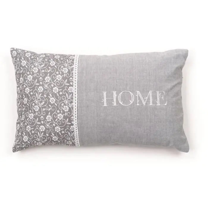 Coussin - TODAY - CHARME - Imprimé x Chambray x Broderie Capucine - 30 x 50 cm Octopia