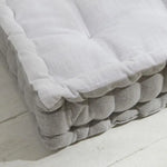 Coussin de sol - TODAY - CHARME - Slub x Chambray x Broderie Capucine - 40 x 40 x 10 cm Octopia