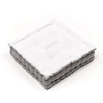 Coussin de sol - TODAY - CHARME - Slub x Chambray x Broderie Capucine - 40 x 40 x 10 cm Octopia