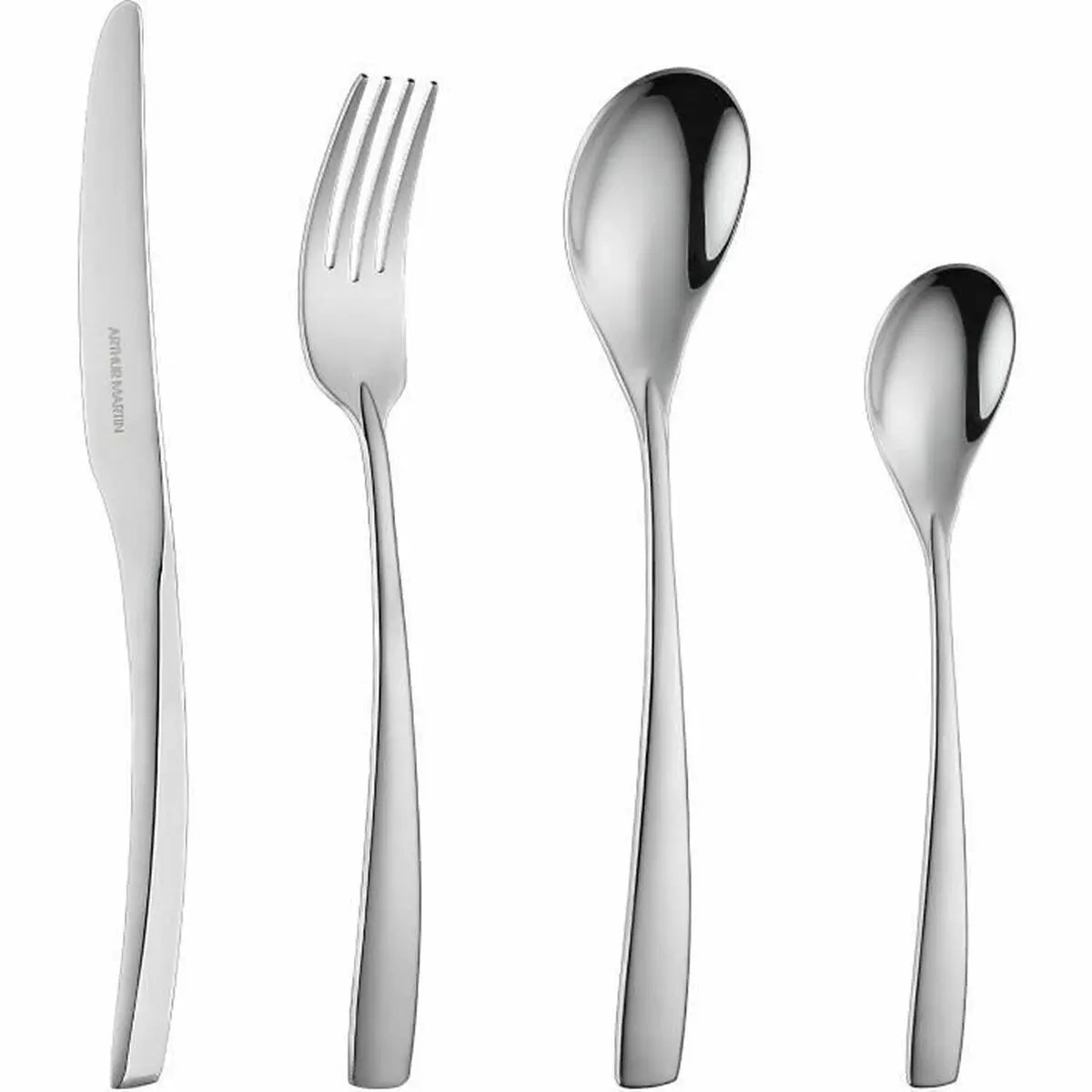 Couverts Arthur Martin AM3630 Gris Acier inoxydable 24 Pièces Mamm
