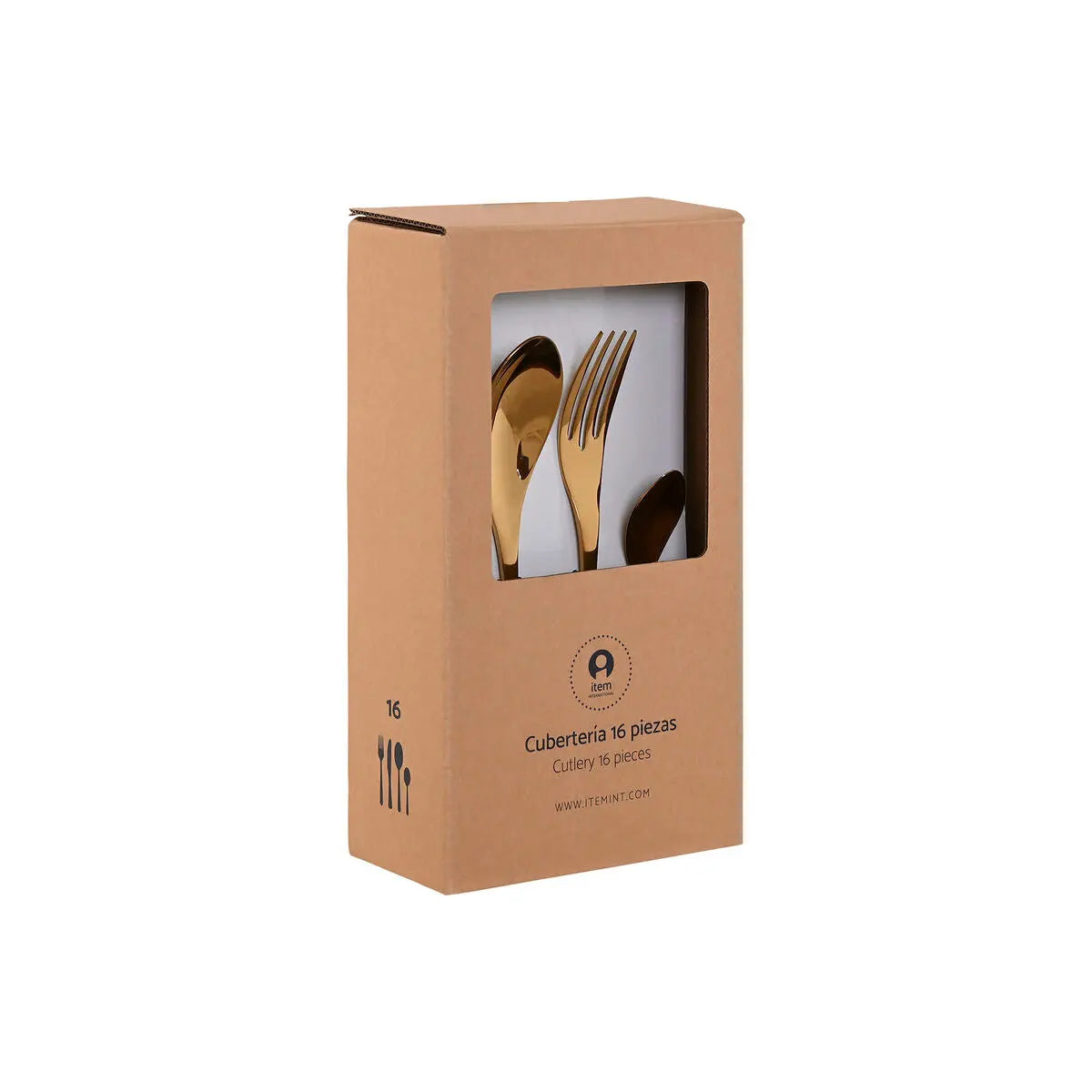 Couverts Home ESPRIT Doré Acier inoxydable 2 x 1,5 x 25,5 cm 16 Pièces Mamm
