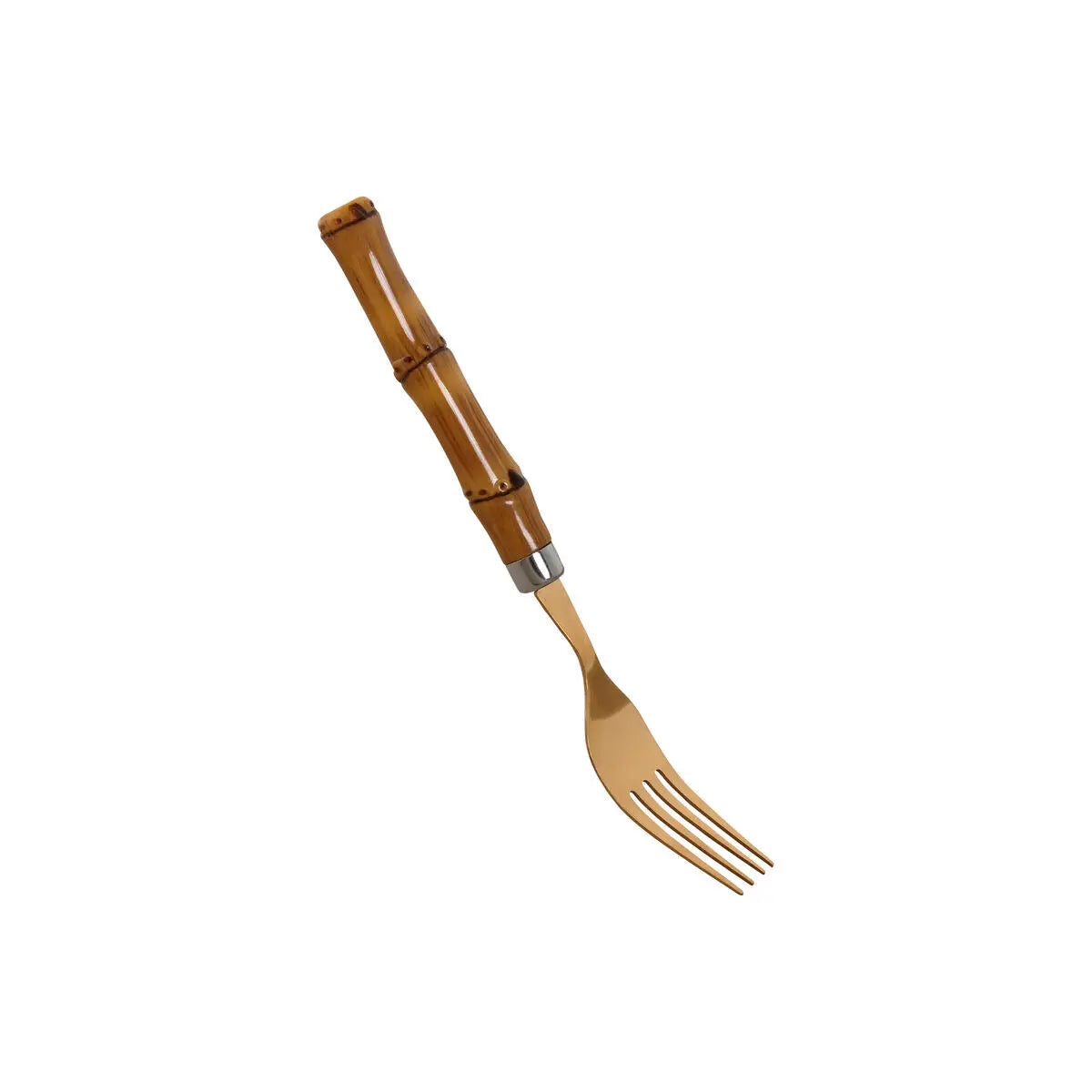 Couverts Home ESPRIT Doré Naturel Acier inoxydable ABS 3 x 2 x 16 cm 24 Pièces Mamm