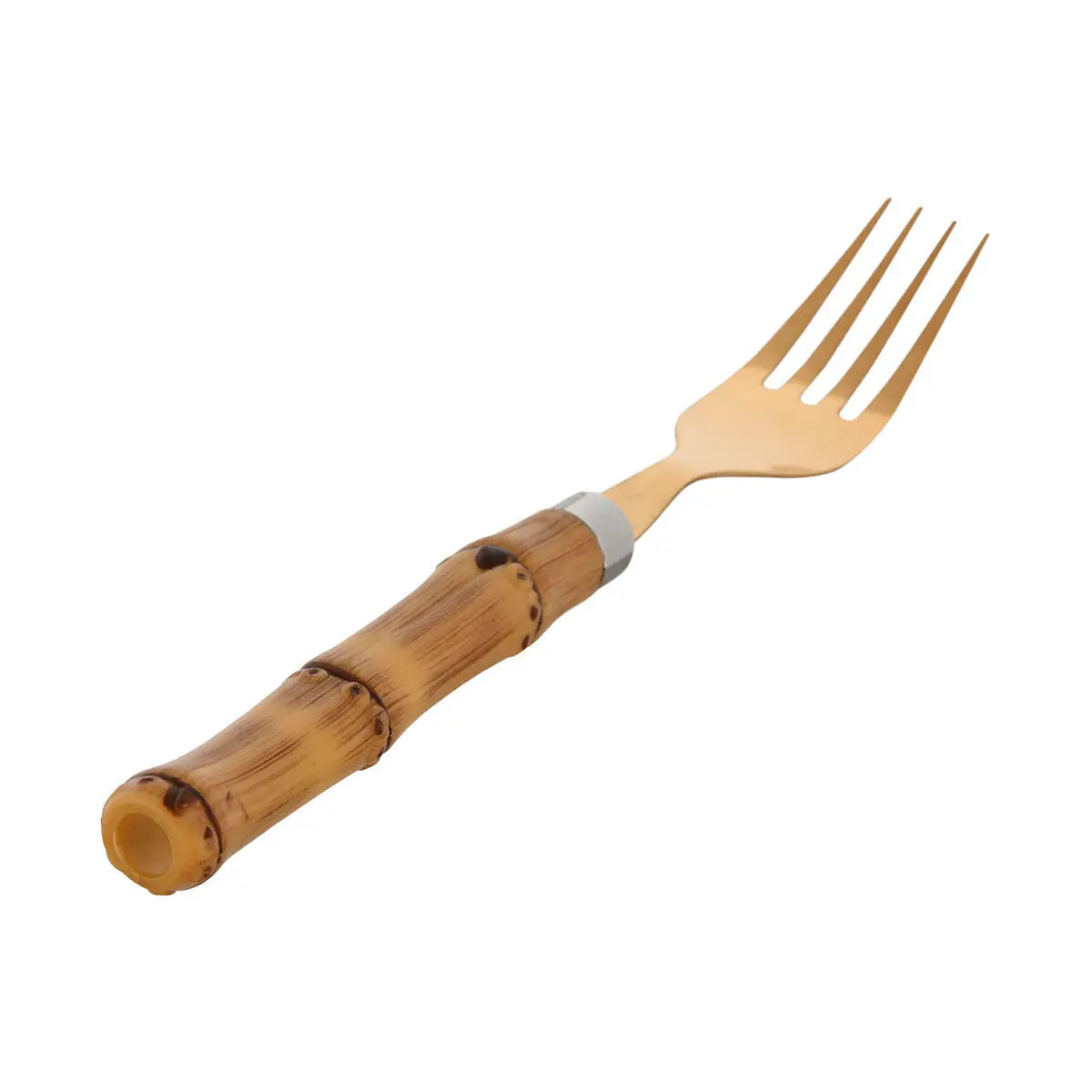 Couverts Home ESPRIT Doré Naturel Acier inoxydable ABS 3 x 2 x 16 cm 24 Pièces Mamm