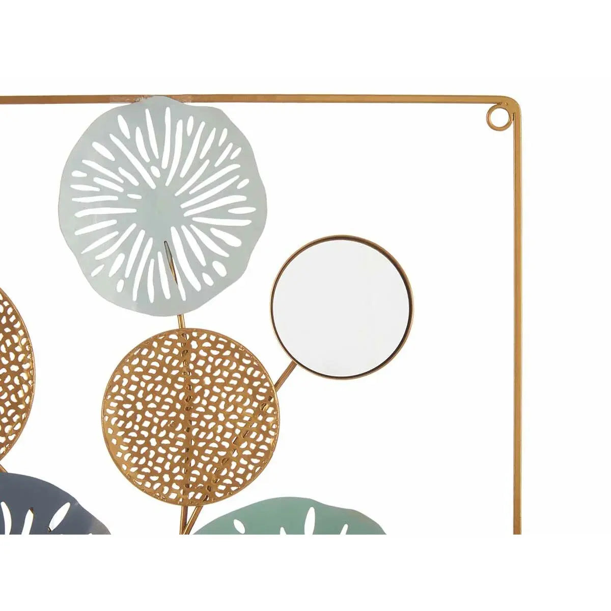 Décoration murale Multicouleur Fleurs Miroir Métal Verre 45 x 45 x 2 cm (4 Unités) Mamm