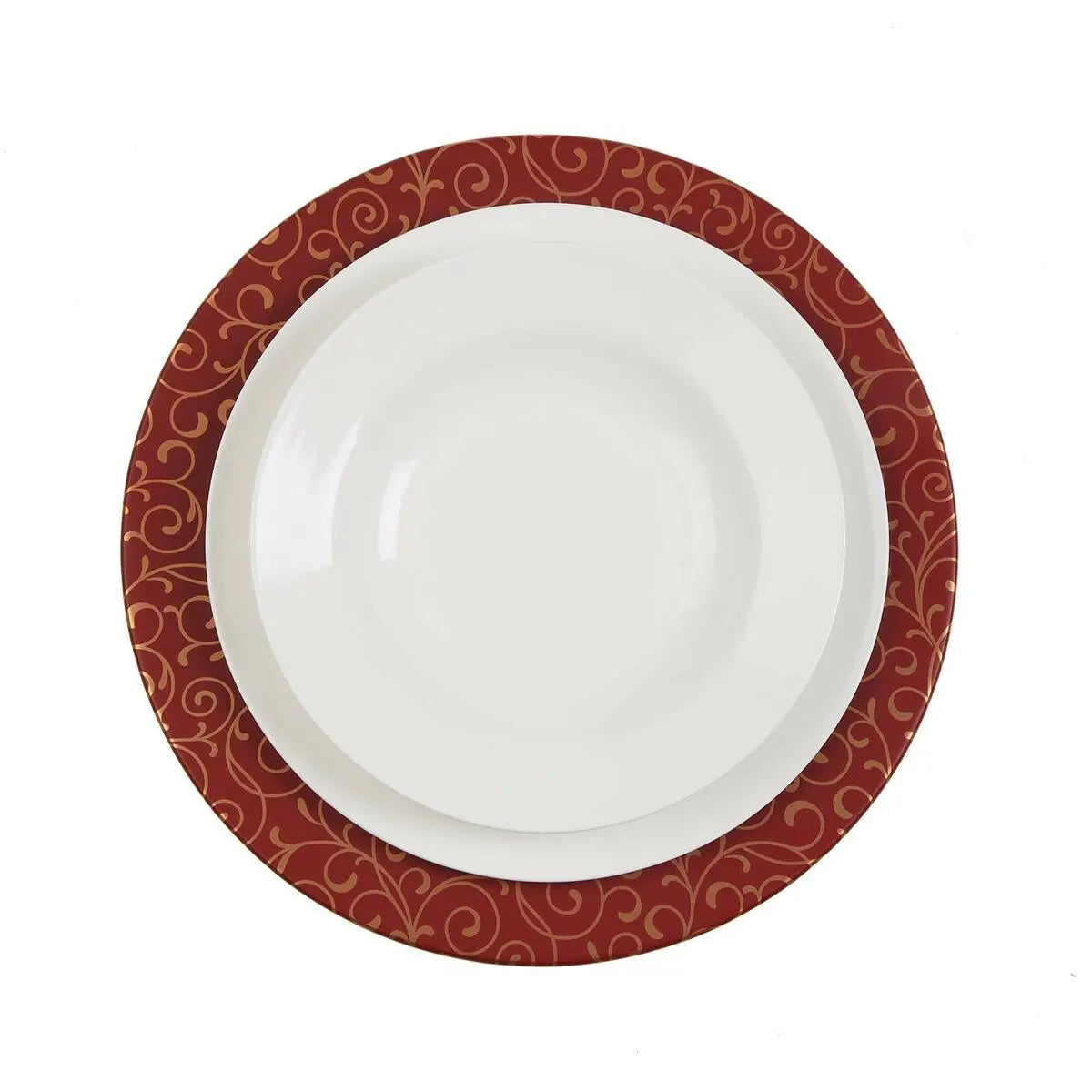 Dessous d'Assiette Versa Serpentine Rouge Métal 33 x 1,5 x 33 cm Mamm