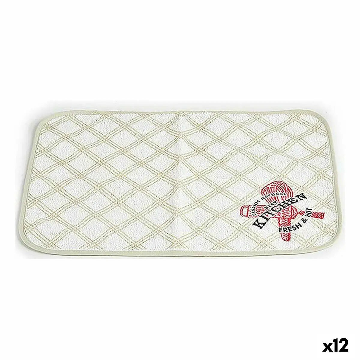Dessous de plat 33 x 0,3 x 48 cm Blanc Vert (12 Unités) Mamm