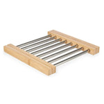 Dessous de plat Argenté Métal Bambou 36,4 x 2,2 x 21,3 cm (6 Unités) Mamm