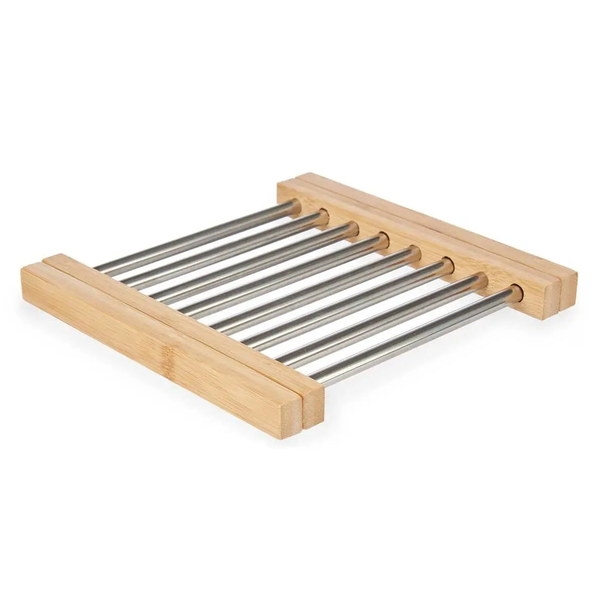 Dessous de plat Argenté Métal Bambou 36,4 x 2,2 x 21,3 cm (6 Unités) Mamm