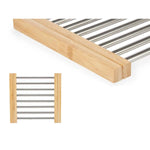 Dessous de plat Argenté Métal Bambou 36,4 x 2,2 x 21,3 cm (6 Unités) Mamm