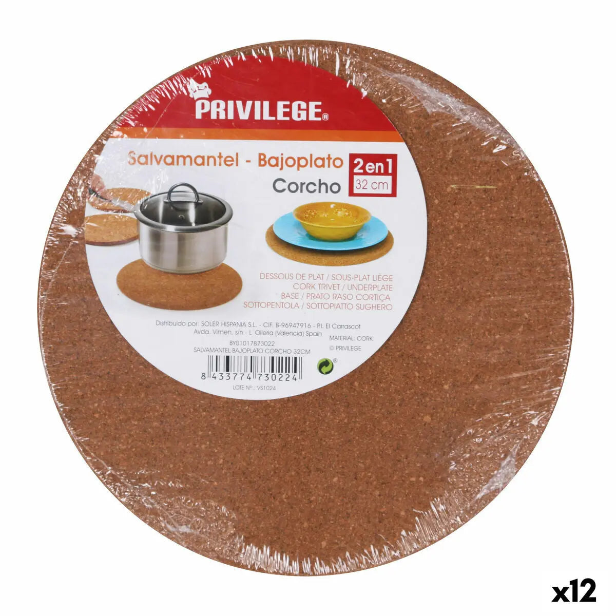 Dessous de plat Privilege 32 x 1 cm (12 Unités) Mamm