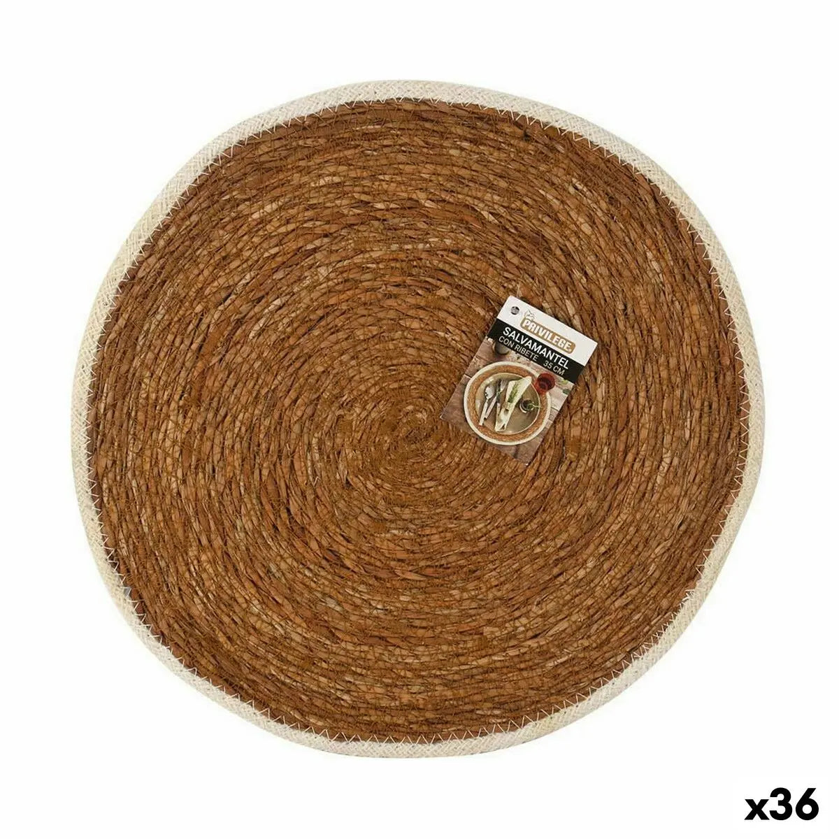 Dessous de plat Privilege Algues marines Marron Avec bordure Ø 35 cm (36 Unités) Mamm