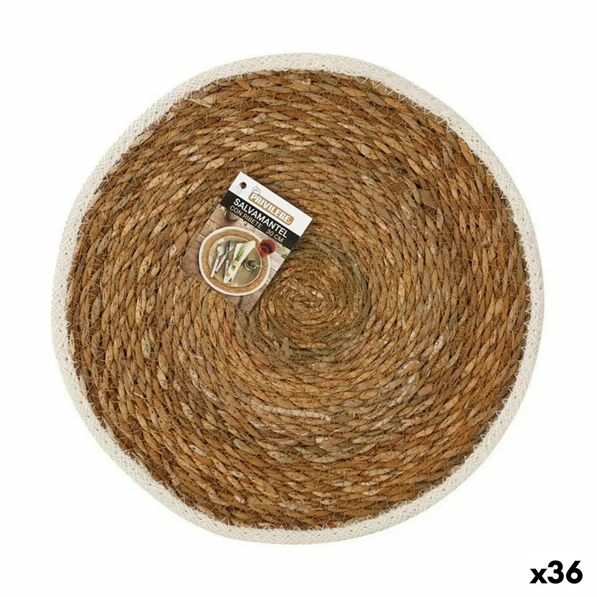 Dessous de plat Privilege Algues marines Marron Ø 30 cm (36 Unités) Mamm