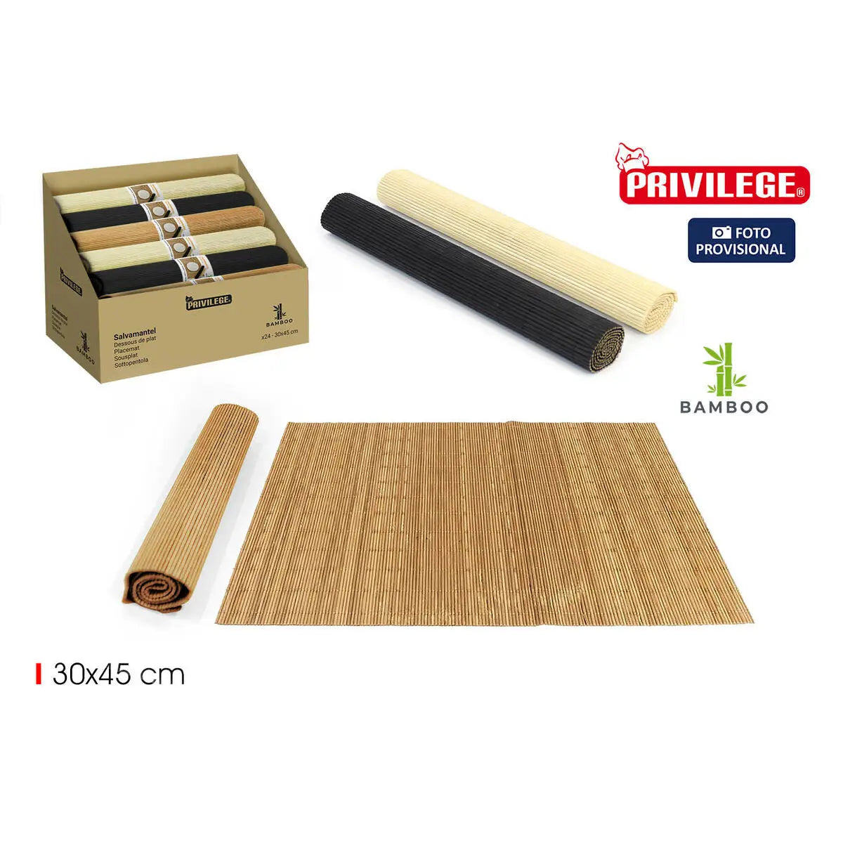 Dessous de plat Privilege Bambou 30 x 45 cm (24 Unités) Mamm