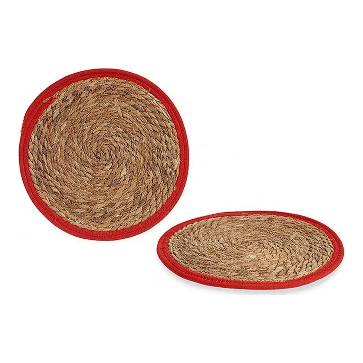 Dessous de plat Rouge Marron 35 x 1 x 35 cm Naturel (Ø 35 cm) Mamm