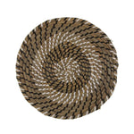 Dessous de plat Versa Blanc Noir Textile Jacinthe d'eau 38 cm Mamm