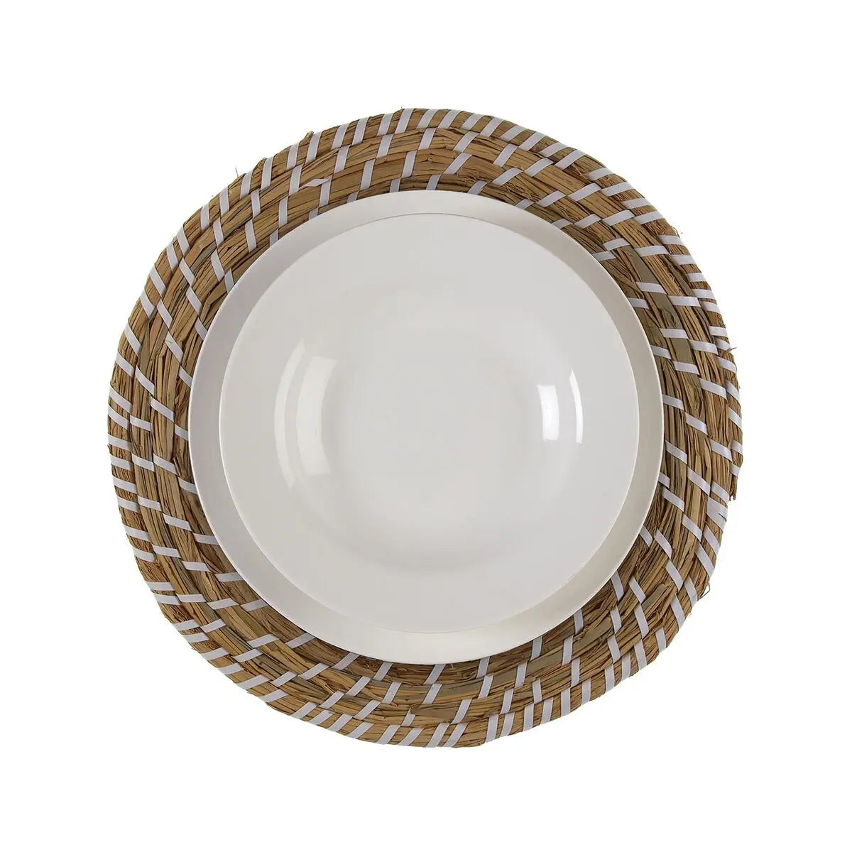 Dessous de plat Versa Blanc Textile Jacinthe d'eau 38 cm Mamm