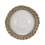 Dessous de plat Versa Blanc Vert Textile Jacinthe d'eau 38 cm Mamm