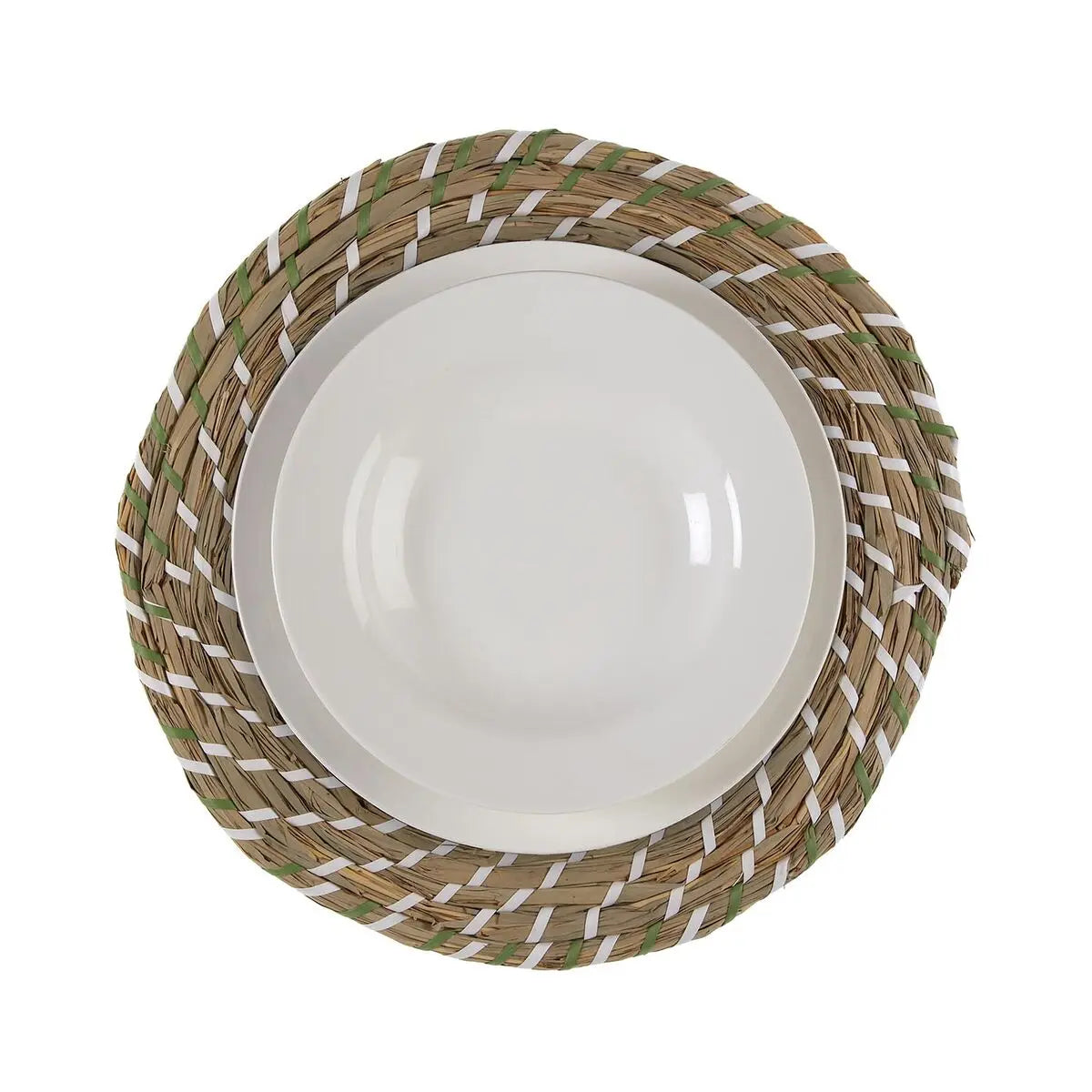 Dessous de plat Versa Blanc Vert Textile Jacinthe d'eau 38 cm Mamm