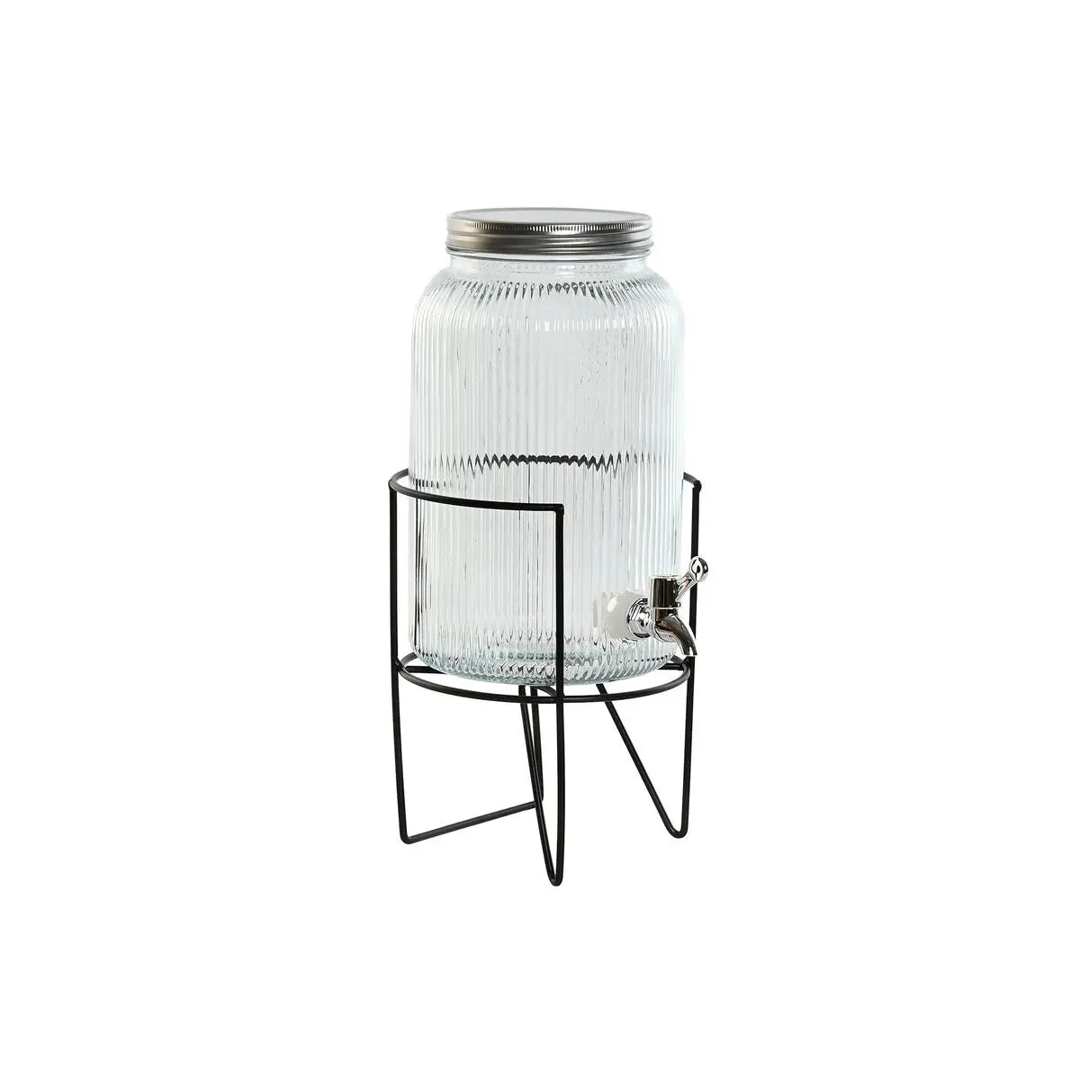 Distributeur d'eau Home ESPRIT Noir Métal Silicone Verre ABS 5 L 19,6 x 23,5 x 40,5 cm Bigbuy