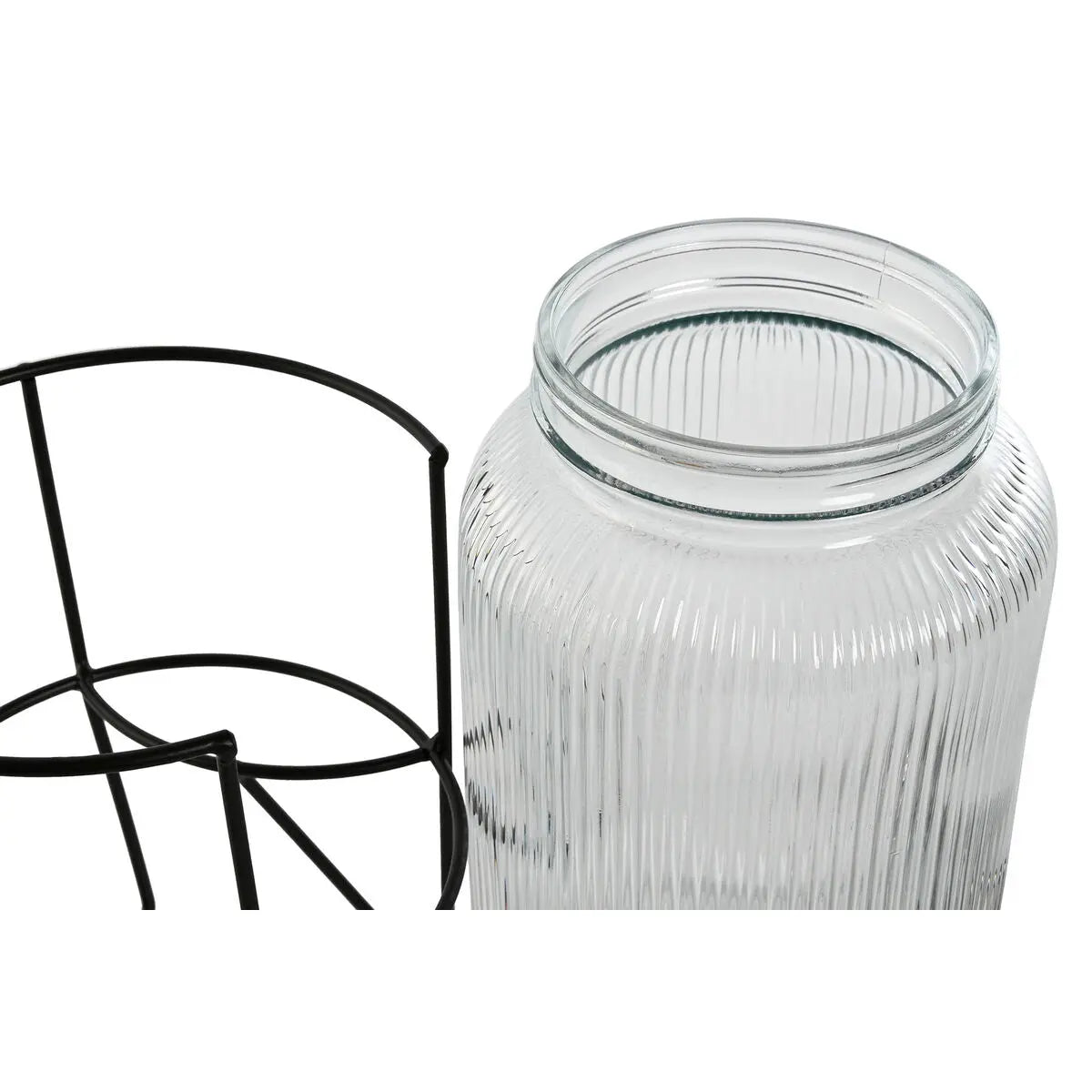Distributeur d'eau Home ESPRIT Noir Métal Silicone Verre ABS 5 L 19,6 x 23,5 x 40,5 cm Bigbuy