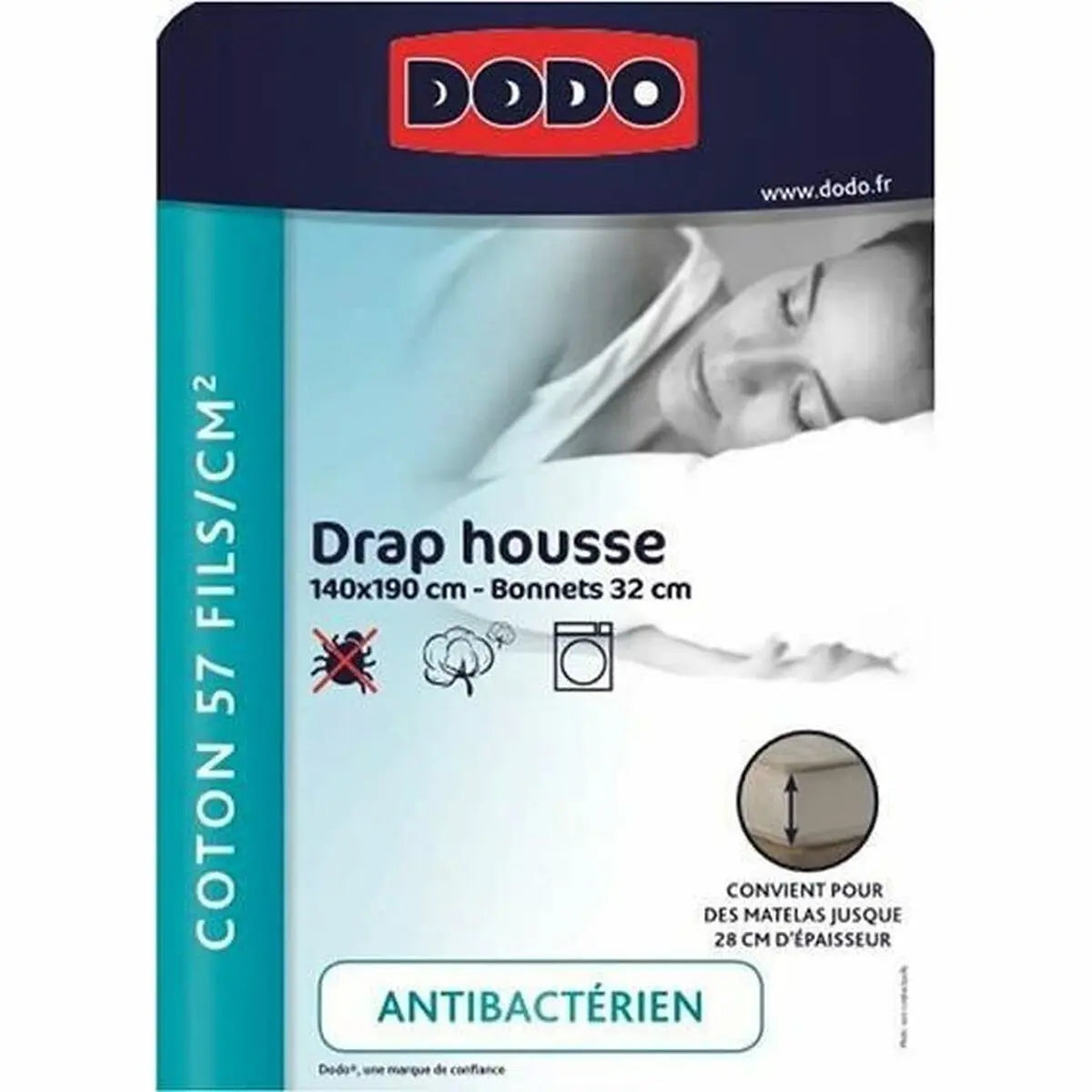 Drap housse DODO 140 x 190 cm Anthracite Bigbuy