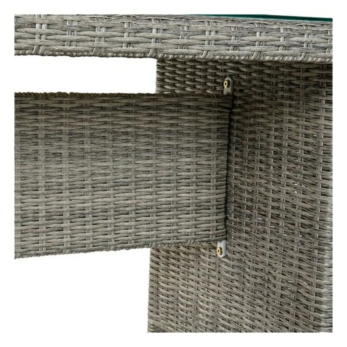 Ensemble Canapé + Table DKD Home Decor MB-166669 Extérieur Verre Polyester rotin synthétique Acier (267 x 204 x 90 cm) (4 pcs) Bigbuy