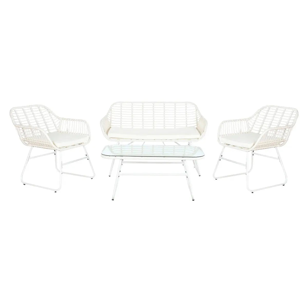 Ensemble Canapé + Table DKD Home Decor Métal rotin synthétique 124 x 74 x 84 cm Mamm