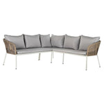 Ensemble Canapé + Table DKD Home Decor Verre rotin synthétique Acier (190 x 190 x 70 cm) Bigbuy